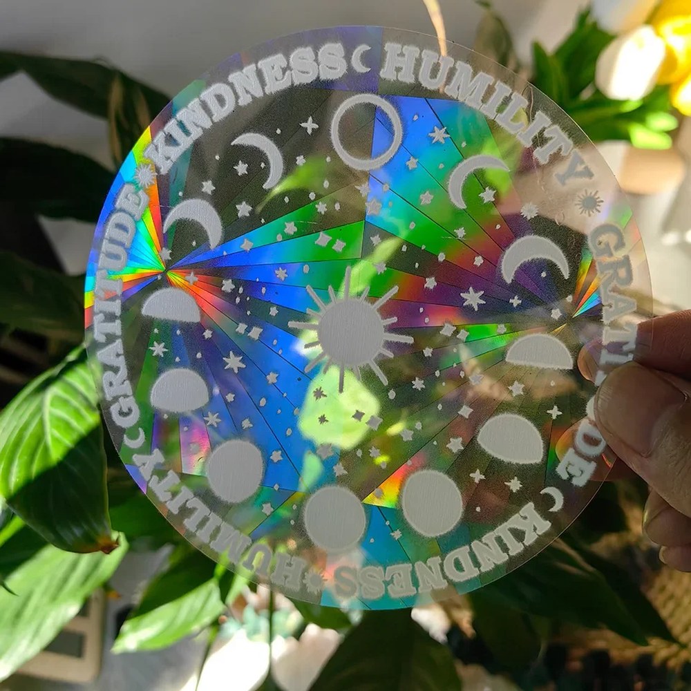 Moon Phases rainbow maker window sticker